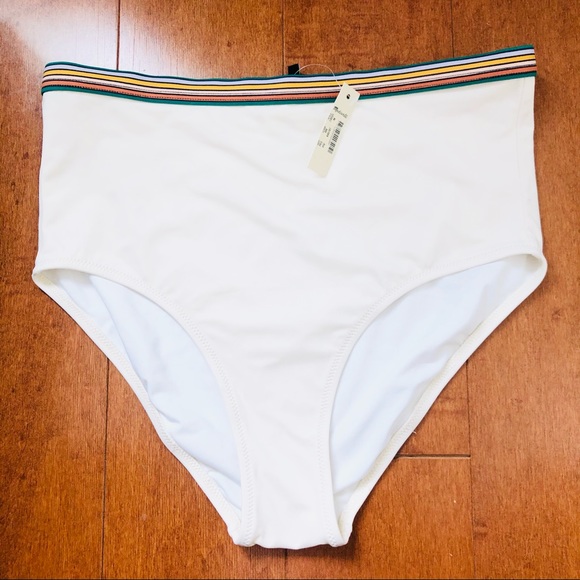 NWT Madewell Rainbow-Trimmed High-Waisted Bikini M - Picture 4 of 9
